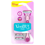 Gillette Simply Venus 3, scheerhendel, 1 stuk + mesjes, 8 stuks