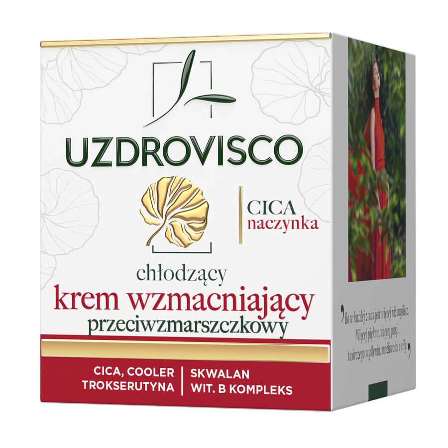 Uzdrovisco CICA Capilares, crema antiarrugas fortalecedora y calmante para día y noche, piel vascular, 50 ml