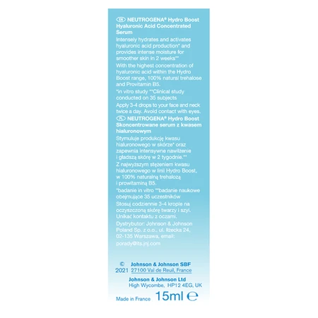 Neutrogena Hydro Boost, geconcentreerd serum met hyaluronzuur, 15 ml