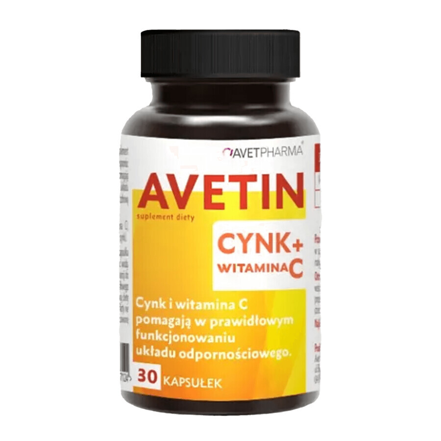 Avetin Zinc + Vitamina C, 30 capsule