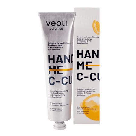 Veoli Botanica Hand Me C-Cure, intensief hydraterende handcrème met vitamine C 3% en panthenol, 75 ml