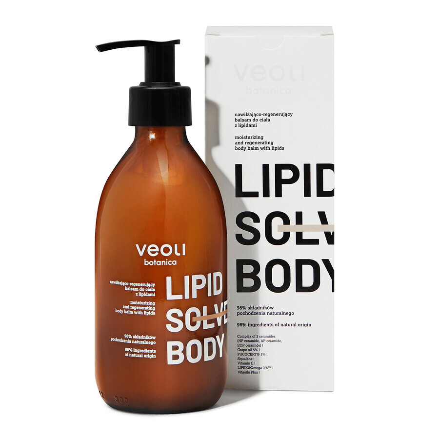 Veoli Botanica Lipid Solve Body, lait corporel hydratant et régénérant aux lipides, 290 ml