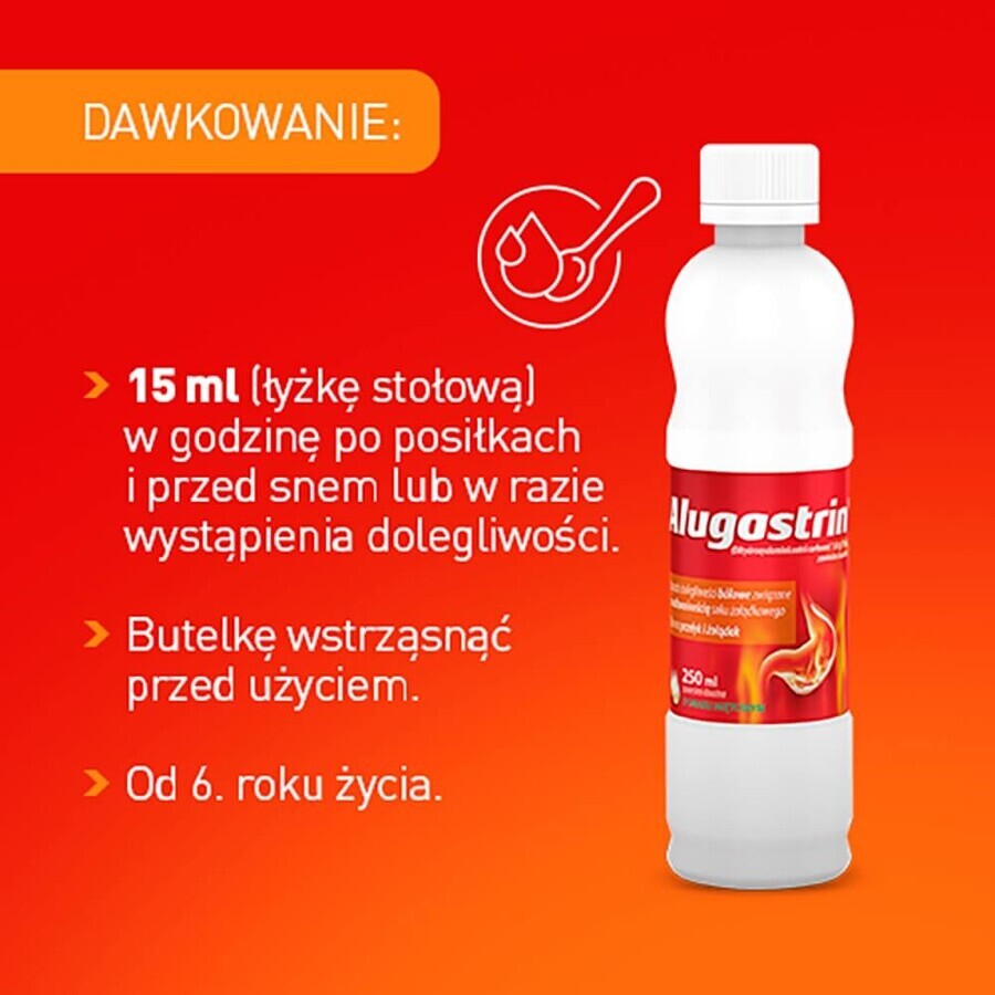 Alugastrin 1,02 g/ 15 ml, suspensión oral, sabor menta, 250 ml