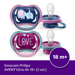 Avent Ultra Air, sucette, silicone, symétrique, fille, SCF349/22, à partir de 18 mois, 2 pièces