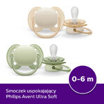 Avent Ultra Soft, pacifier, silicone, symmetrical, neutral, SCF091/05, 0-6 months, 2 pieces