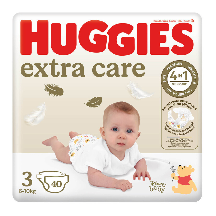 Huggies Extra Care, Windeln, Disney, Größe 3, 6-10 kg, Jumbo, 40 Stück