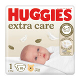 Huggies Extra Care, diapers, Disney, size 1, 2-5 kg, 26 pcs