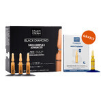 Set avec MartiDerm Black Diamond Skin Complex Advanced, sérum pour le visage, 2 ml x 10 ampoules + Platinum Night Renew, booster de nuit, 2 ml x 5 ampoules