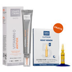 Set met gratis MartiDerm Shots Vitamine C Antiox, gezichtsserum, 20 ml + Platinum Night Renew, nachtbooster, 2 ml x 5 ampullen