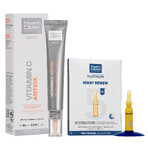 Set met gratis MartiDerm Shots Vitamine C Antiox, gezichtsserum, 20 ml + Platinum Night Renew, nachtbooster, 2 ml x 5 ampullen