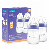 Lansinoh, NaturalWave teat bottle slow flow, 2 x 160 ml