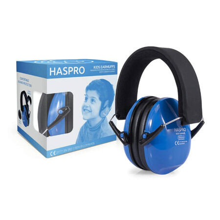 Haspro Kids Earmuffs, paraorecchie protettivo per bambini, da 4 anni, blu, 1 pezzo