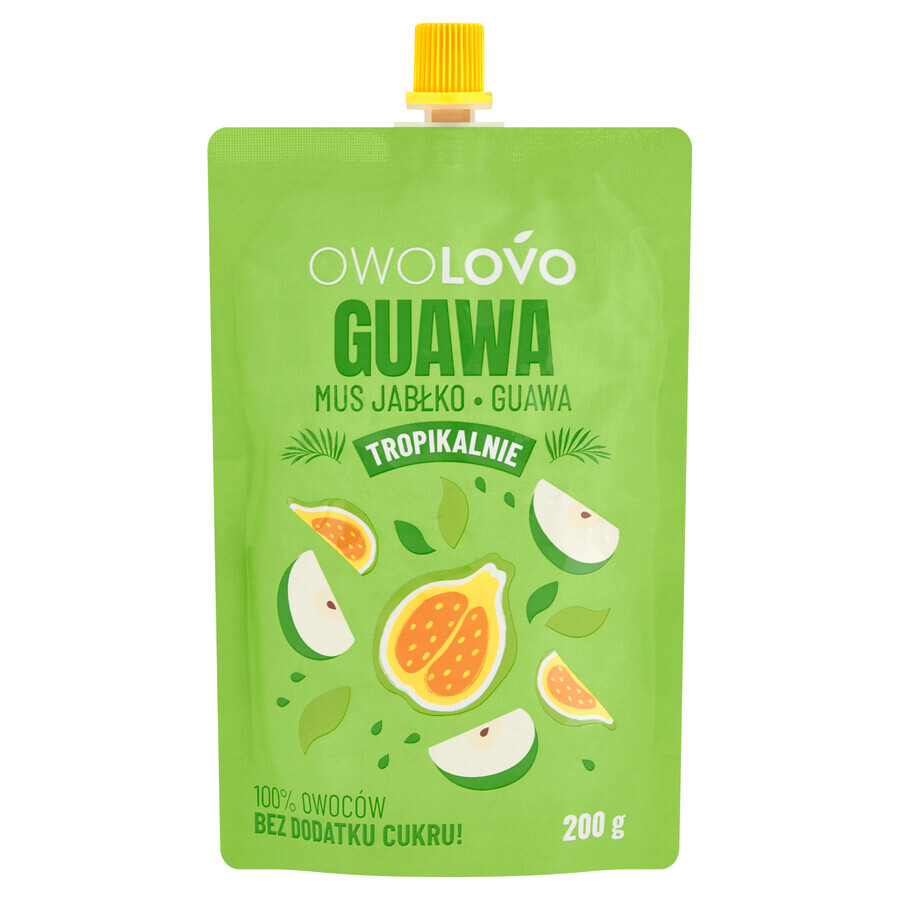 Owolovo Tropically Guava Mousse pomme-guava en tube, 200 g