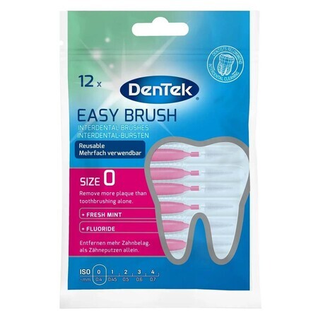 DenTek Easy Brush, interdentale ragers, maat 0, 0,4 mm, 12 stuks