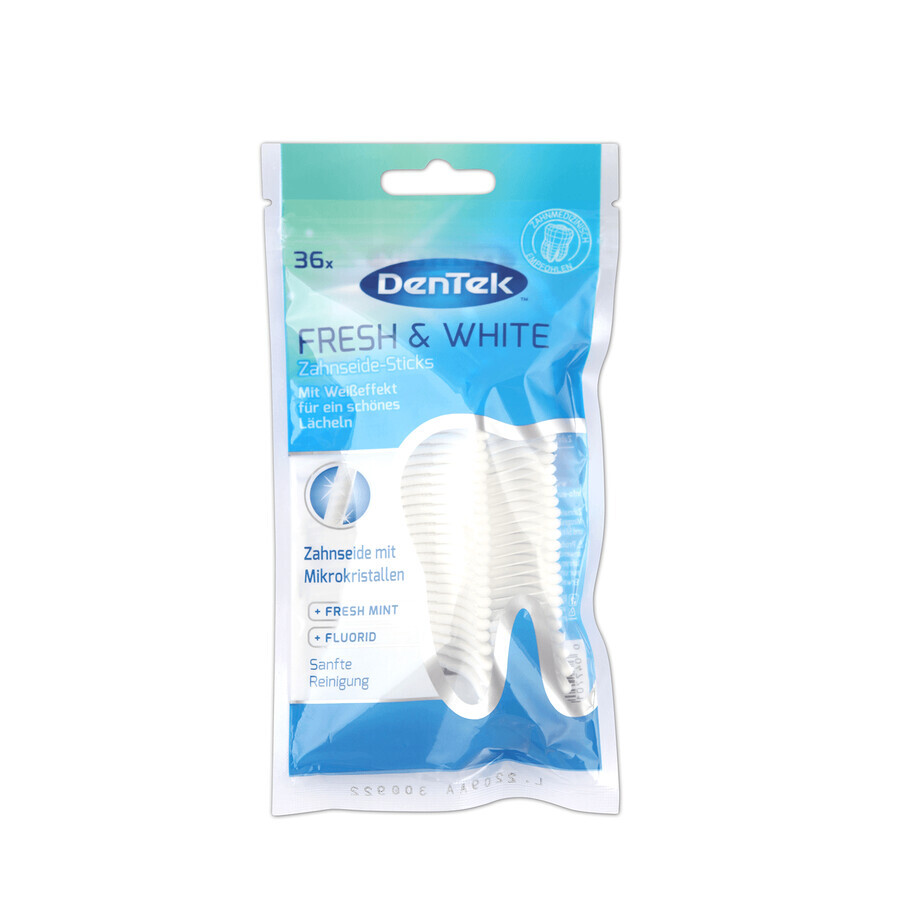 DenTek Fresh&amp;White, tandenstokers met flosdraad, 36 stuks