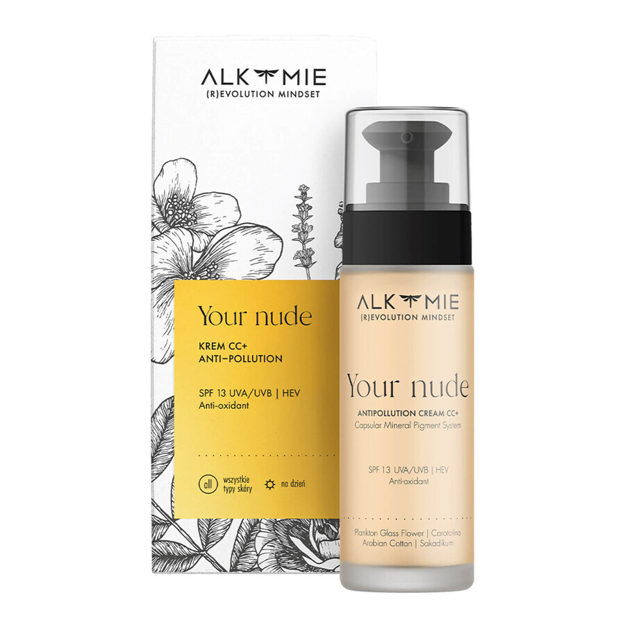 Alkmie Your Nude, CC+ crème, 01 licht, SPF 13, 30 ml