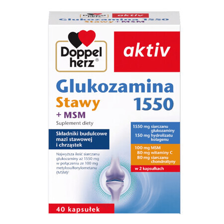 Doppelherz aktiv Glucosamine 1550 Gewrichten + MSM, 40 capsules