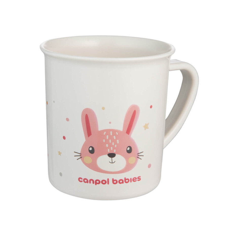 Canpol Baby's, plastic beker met oor, Schattige dieren, roze konijn, vanaf 12 maanden, 170 ml