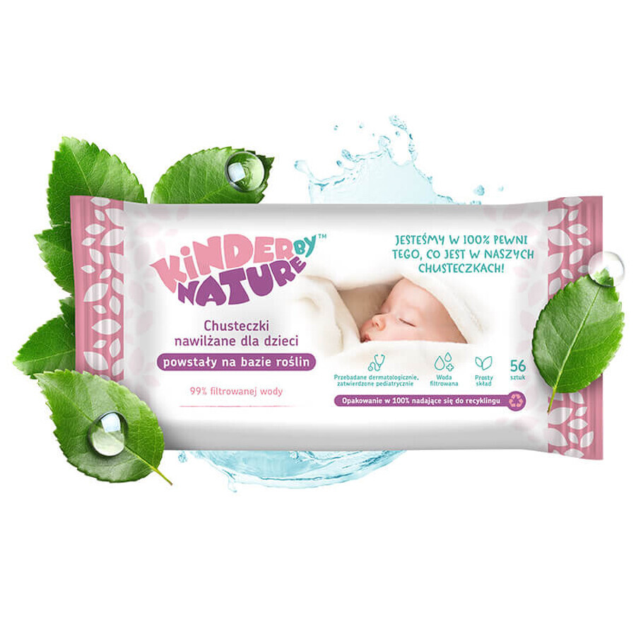 Kinder by Nature, lingettes humides pour bébés et enfants, 3 x 56 pièces