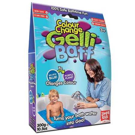 Zimpli Kids Gelli Baff, magisch badpoeder, blauw, vanaf 3 jaar, 300 g