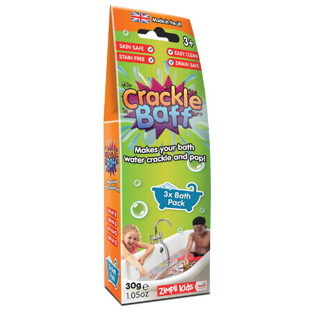 Zimpli Kids Crackle Baff Colour, polvere da bagno per riprese, 3 colori, da 3 anni, 300 g