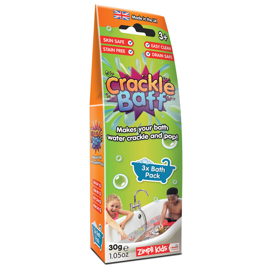 Zimpli Kids Crackle Baff Colour, polvere da bagno per riprese, 3 colori, da 3 anni, 300 g