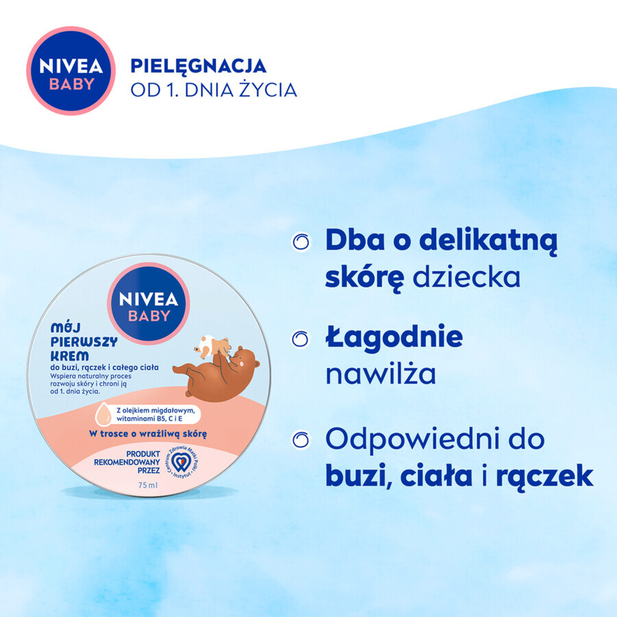 Nivea Baby My first crème, voor gezicht, handen en lichaam, vanaf 1 levensdag, 75 ml