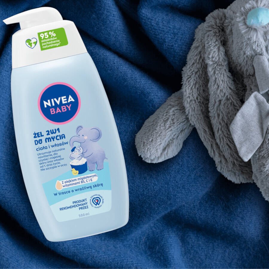 Nivea Baby, 2-in-1-Reinigungsgel für Körper und Haare, ab 1. Tag, 500 ml