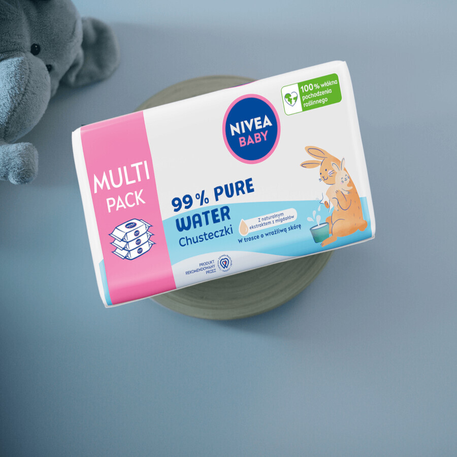 Nivea Baby 99% apă pură, șervețele umede biodegradabile, 3 x 57 bucăți