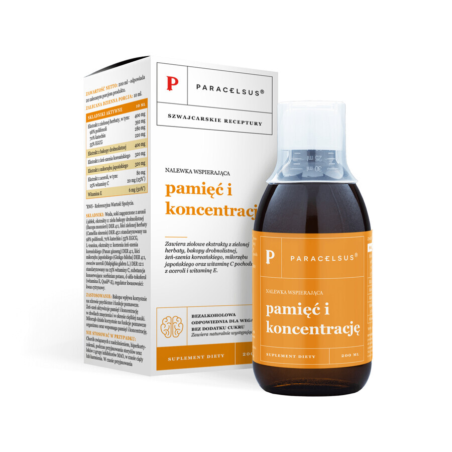 Paracelsus Memory and concentration support tincture, 200 ml