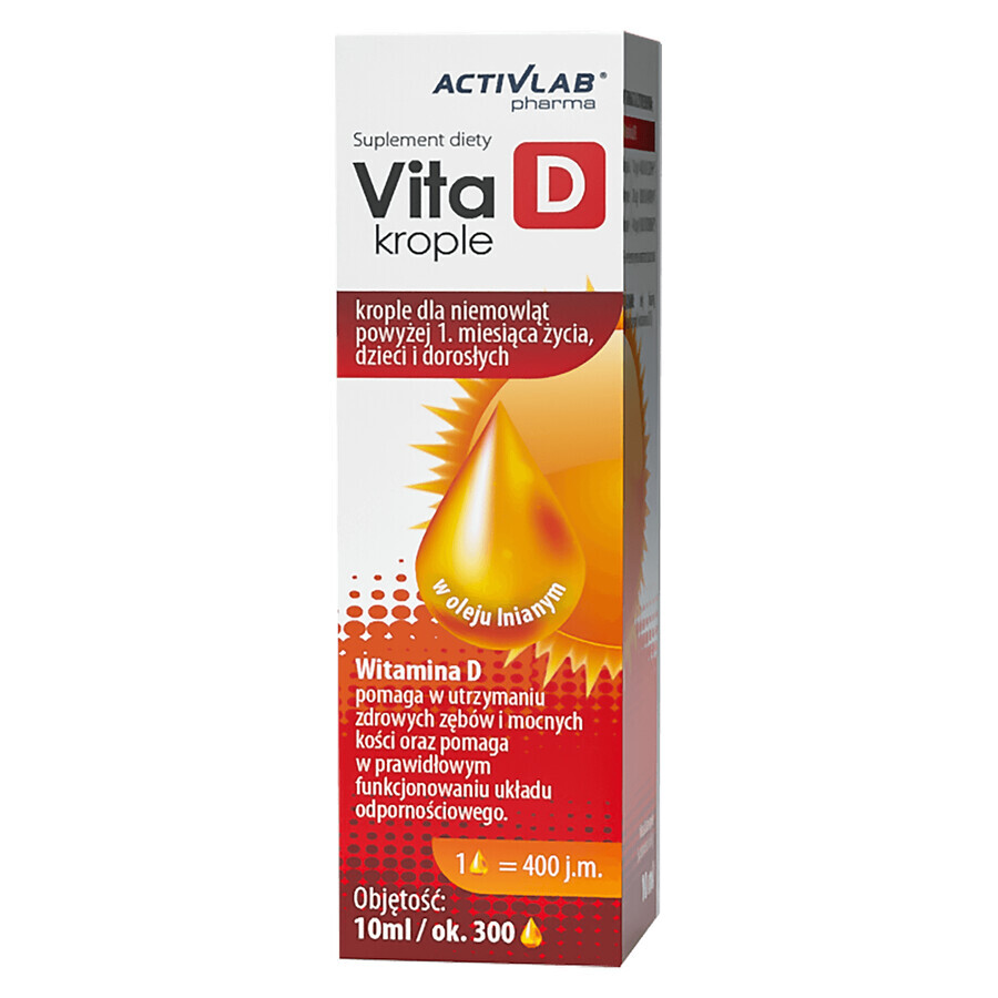 ActivLab Pharma Vita D, gocce, per bambini di età superiore a 1 mese e adulti, 10 ml