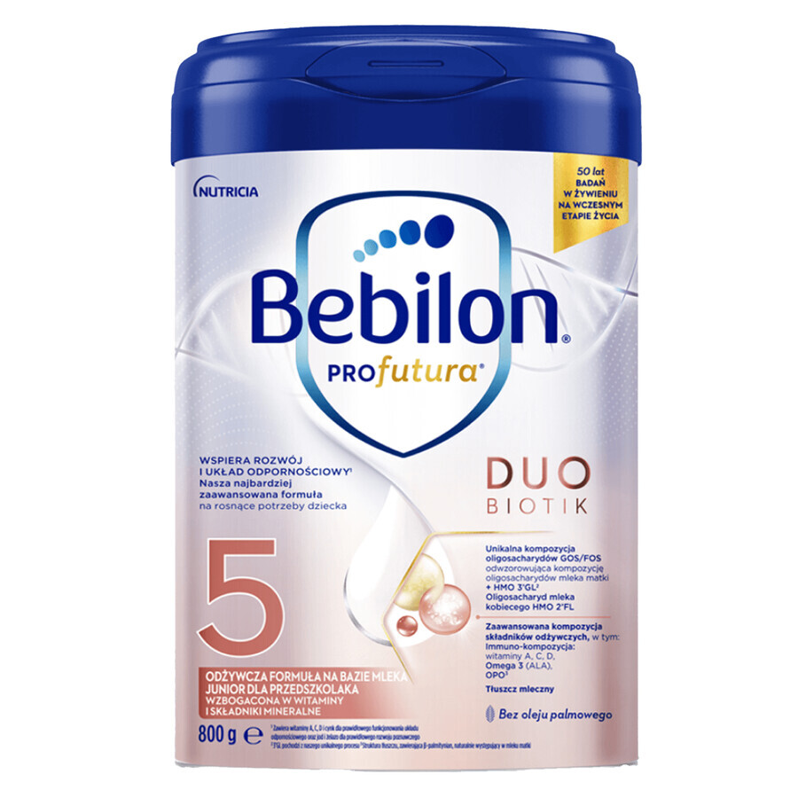 Bebilon Profutura DuoBiotik 5, préparation nutritive à base de lait, pour les enfants d'âge préscolaire, 800 g