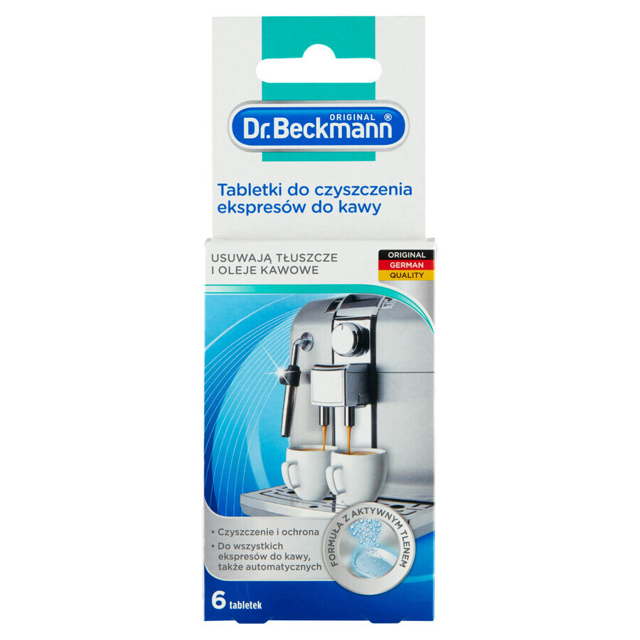 Dr. Beckmann, tablete pentru curățarea mașinii de cafea, 6 buc + absorbant de mirosuri pentru frigider gratuit