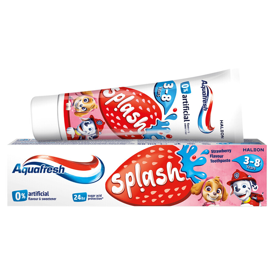 Aquafresh Splash Kids, tandpasta voor kinderen van 3-8 jaar, aardbei, 50 ml