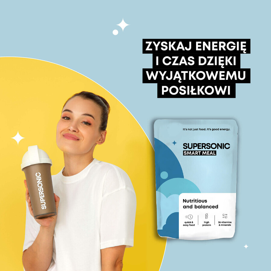 Supersonic Wholesome Smart Meal, aromă de prăjitură și smoothie de banane, 100 g