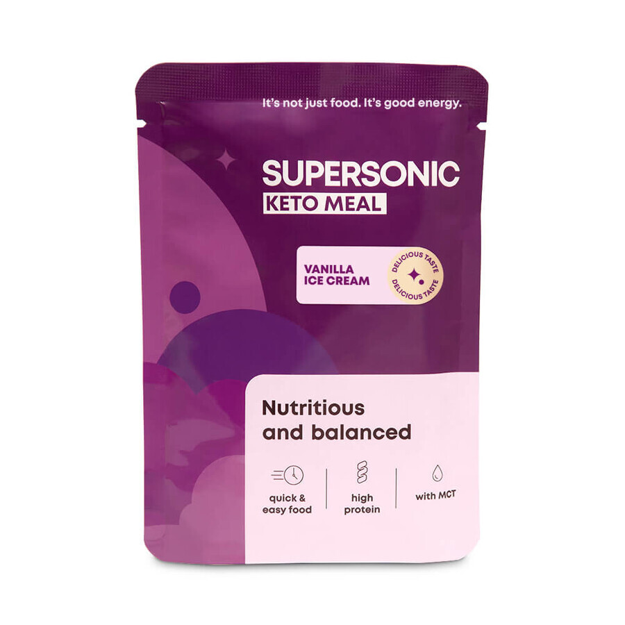 Supersonic Keto Maaltijd, vanille roomijs smaak, 80 g