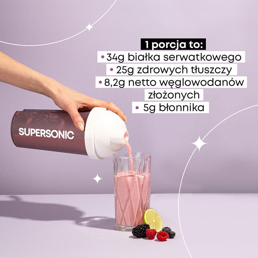 Supersonic Keto Meal, aromă fructe de pădure cu lime, 80 g