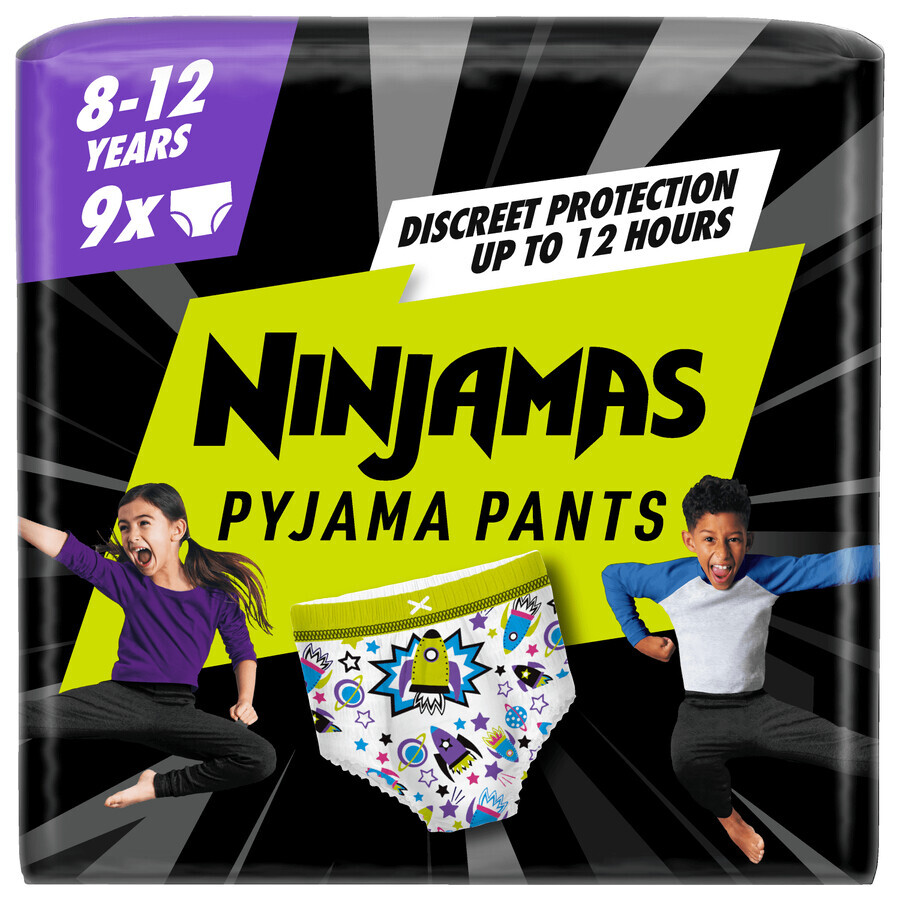 Pampers Ninjamas Pantalones de Pijama, pañales para niños, 8-12 años, 27-43 kg, 9 pcs