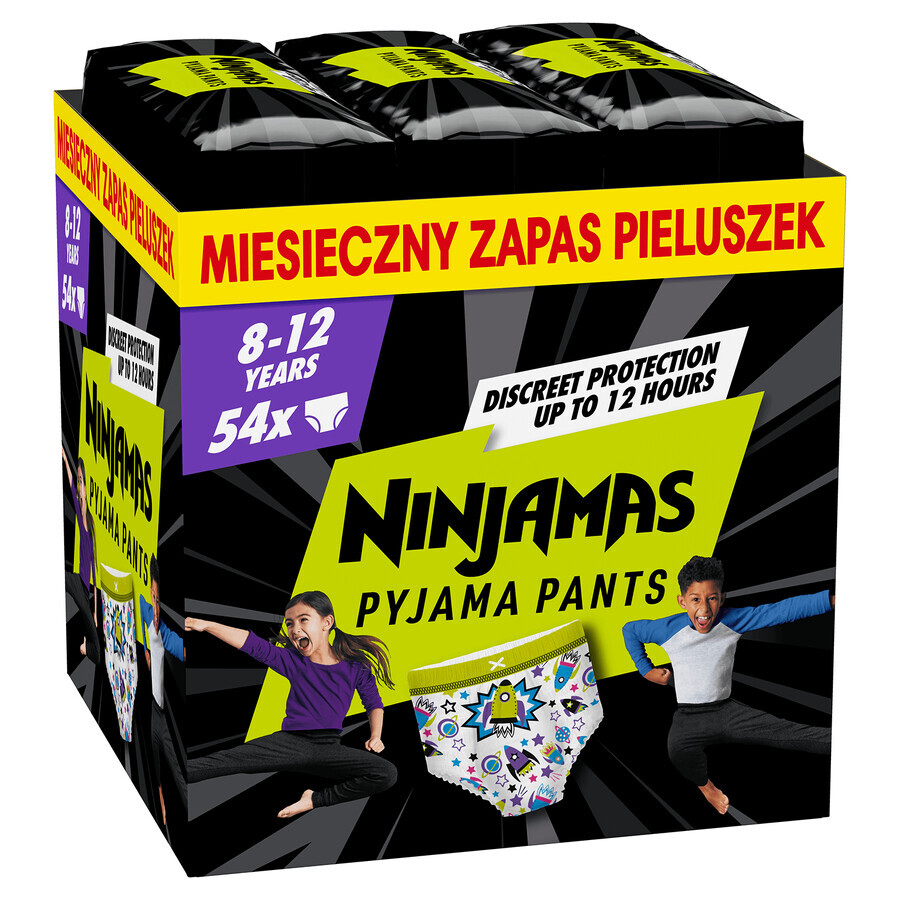 Pampers Ninjamas Pajama pants, diapers for boys, 8-12 years, 27-43 kg, 54 pieces