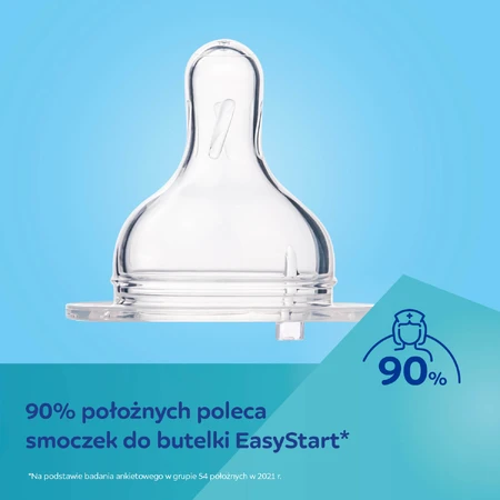 Canpol Babies Easy Start, anti-colic bottle, wide mouth, with handles, Bonjur Paris, blue, from 12 months, 300 ml