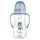 Canpol Baby Easy Start, anti-koliek flesje, wijde opening, met handvaten, Bonjur Paris, blauw, vanaf 12 maanden, 300 ml