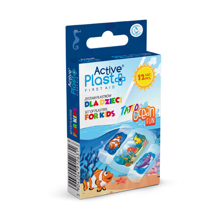 ActivePlast Tattoo Ocean Fun, pleisters voor kinderen, 12 stuks