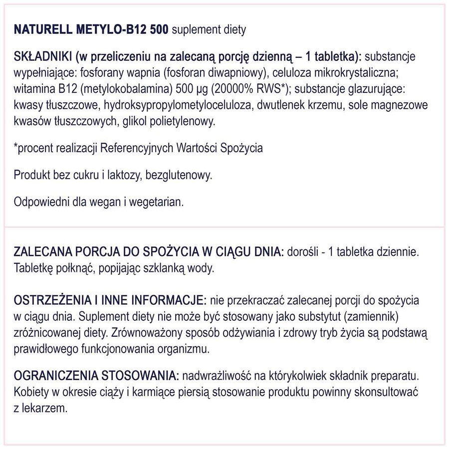 Naturell Methyl-B12 500, 120 tabletten