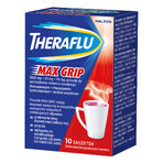 Theraflu Max Grip 1000 mg + 70 mg + 10 mg, poeder voor orale oplossing, bessen- en mentholsmaak, 10 sachets 