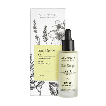 Alkmie Sun Drops 2in1, zonbescherming en multi-actief serum, SPF 30, 30 ml