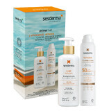 Set Sesderma, C-Vit Radiance, lapte de corp iluminator, 250 ml + Repaskin, spray de protecție solară transparent, SPF 50, 200 ml 