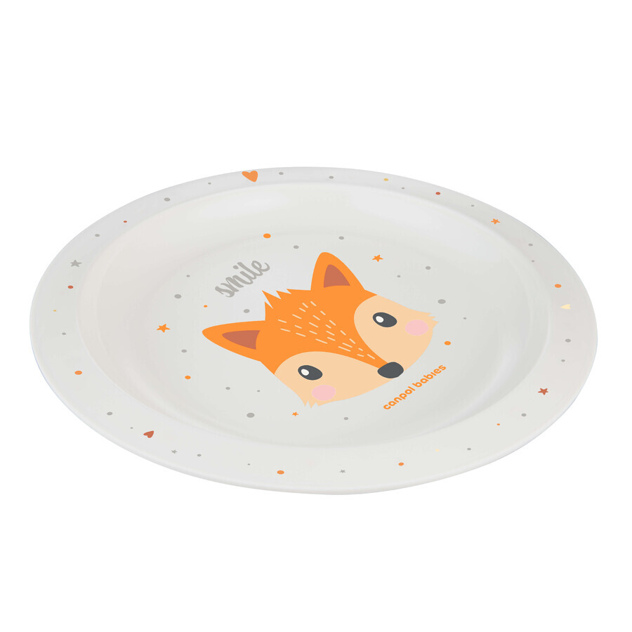 Canpol Babies, plastic plate for children, Cute animals, 4/411, orange, from 9 months, 1 pc