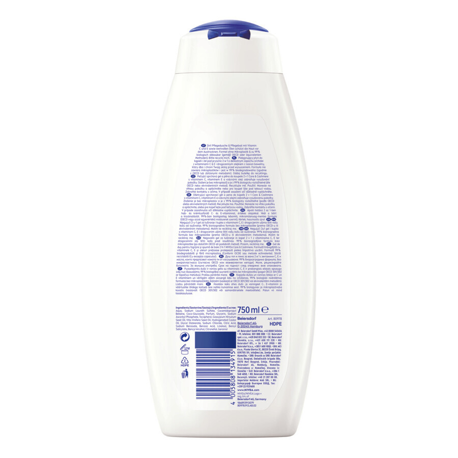 Nivea Orchidee &amp; Kaschmir-Extrakt, Cremiges Dusch- &amp; Badegel, 750 ml