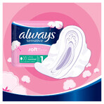 Always Sensitive, serviettes hygiéniques avec ailettes, taille 1, Normal, 40 pièces