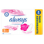 Always Sensitive, serviettes hygiéniques avec ailettes, taille 1, Normal, 40 pièces